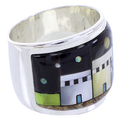 Native American Design Multicolor Jewelry Ring Size 8-1/2 YS71312